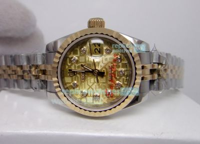 Replica Rolex Datejust Yellow Gold Computer Face 2-Tone Case Watch